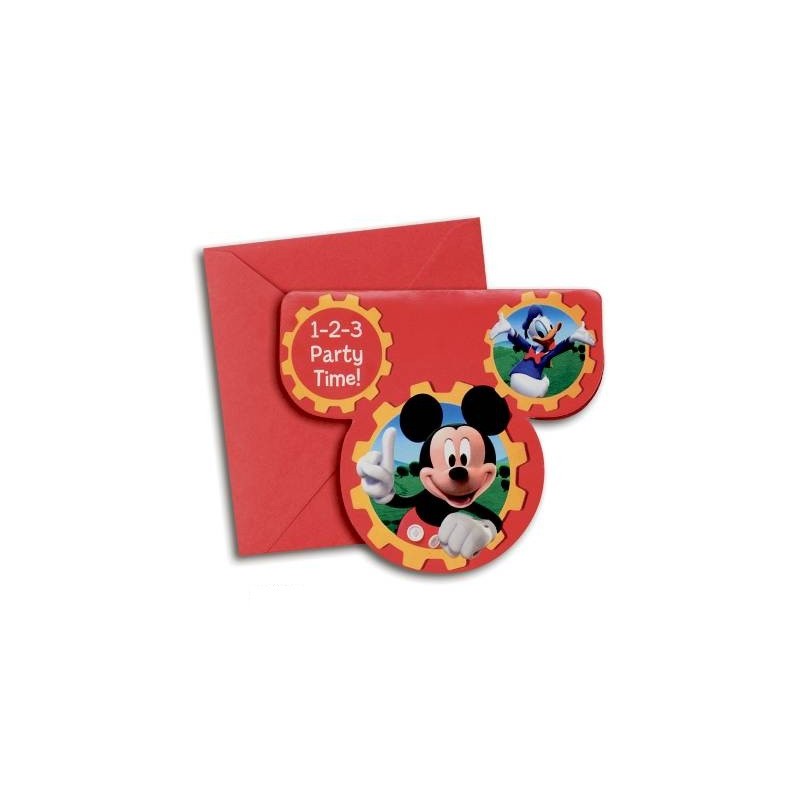 Pack 6 Invitaciones Mickey Mouse